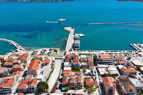 Drone View of Lixouri Kefalonia - Nomade Agora Suites